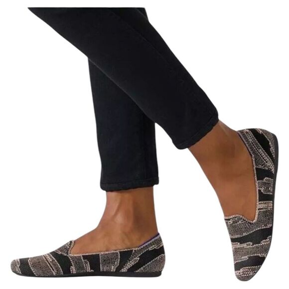 Rothys The Loafer WMNS 12.5 Golden Shimmer Slip on Flats Black Festive Party‎ - Picture 2 of 12